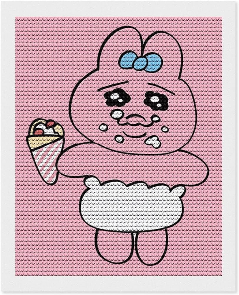 Amazon.co.jp: フレームレス絵画ぶら下げ絵画アート おぱんちゅうさぎ